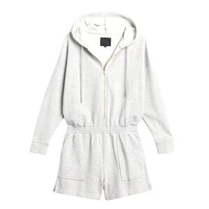 RAILS Nicola French Terry Hoodie Romper Light Gray Women’s Size S - EUC